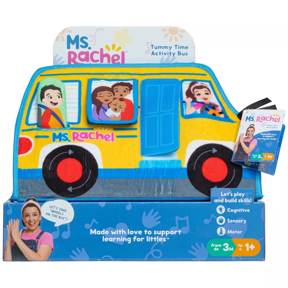 Ms. Rachel Tummy Time Activity Bus - Blue and Yellow